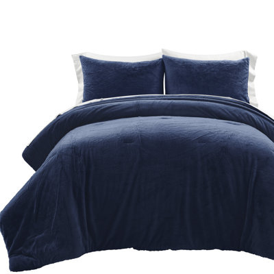 Lush Decor Microfiber 7 Piece Comforter Set In Navy