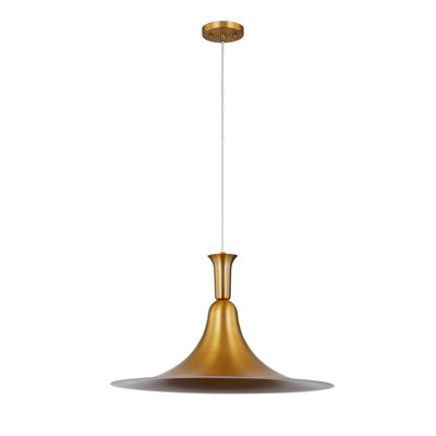 Luminaire suspendu olive en métal, doré