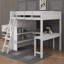 Lit mezzanine double en bois avec bureau et tablette-114446966