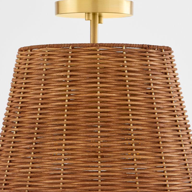 Plafonnier semi-encastré 3 lumières, Antique Brass