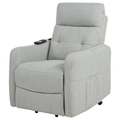 Dayes Upholstered Power Lift Recliner Chair Light Grey