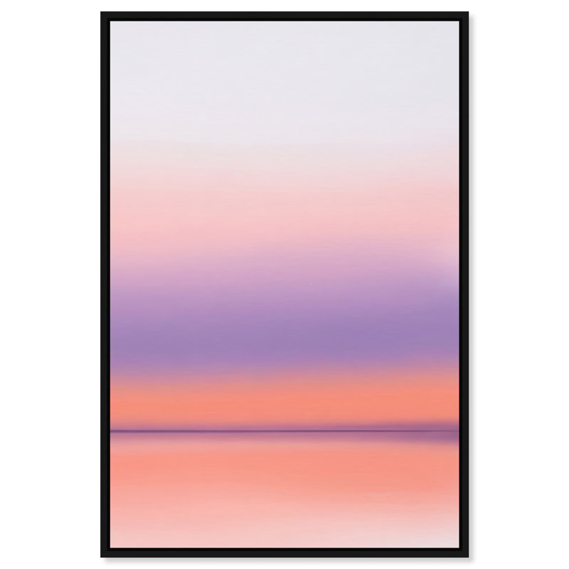 Peach Coastline Print by Oliver Gal, 16"H x 11"W, Black Floater Frame