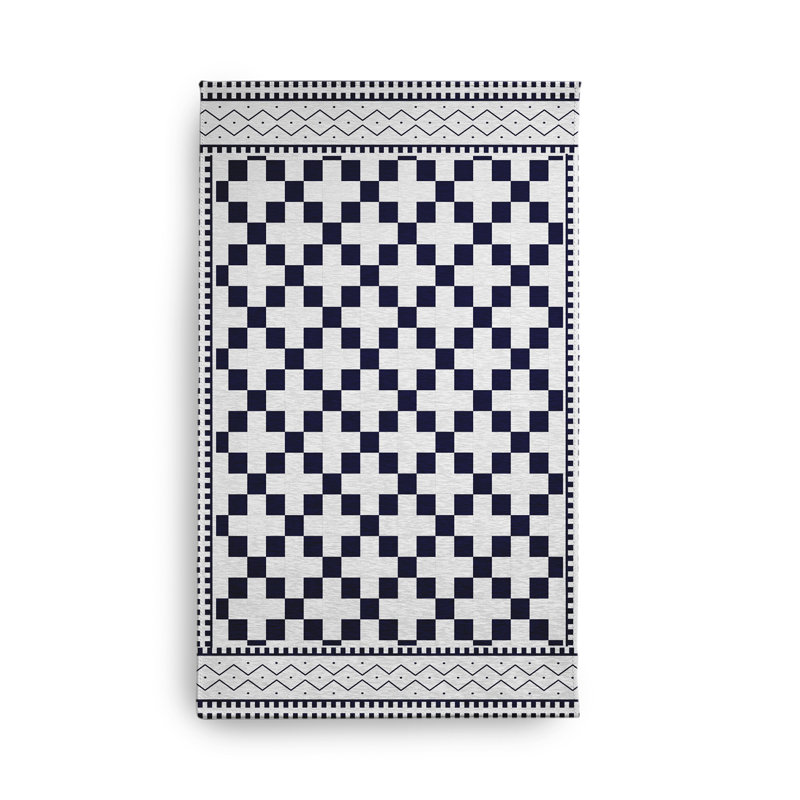 Chenille Geometric Indoor / Outdoor Rug