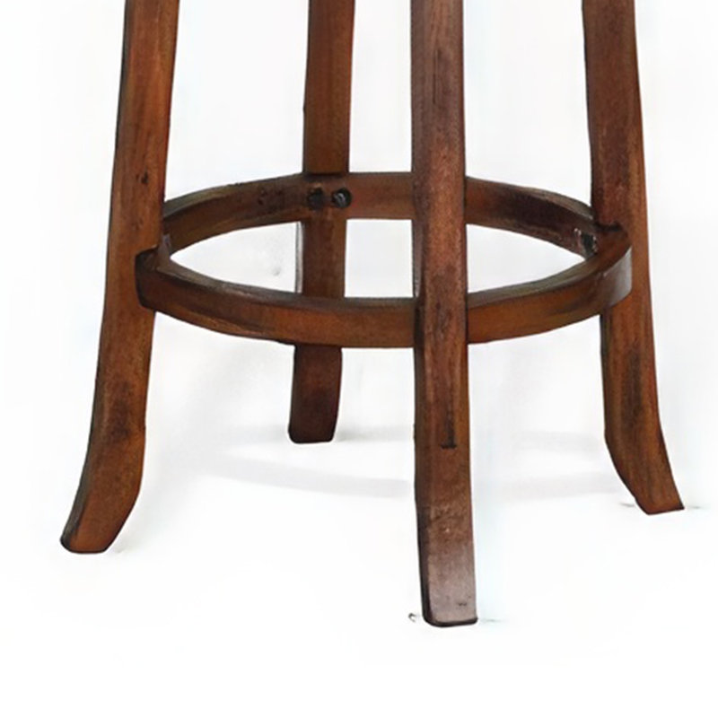 Ensemble de 2 tabourets de comptoir pivotants Reggie, similicuir noir, bois brun