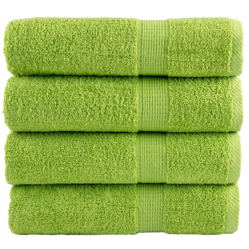 Premium Shower Towels SOLUND 4Pcs 600Gsm, Apple Green, Hand Towels - 4 Pack