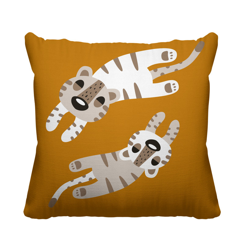Coussin Jiba, L 15 po x H 15 po, Mandarine