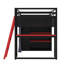 Lit mezzanine double avec bureau et 6 tablettes de rangement, garde-robe, rideau occultant-1980186582