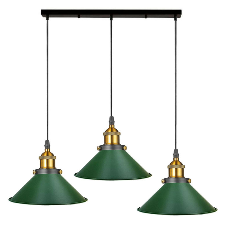 Modern Industrial Latshaw 3-Light Island Cone Ceiling Pendant – Adjustable Lighting for Kitchen & Dining Rooms by Mercury Row