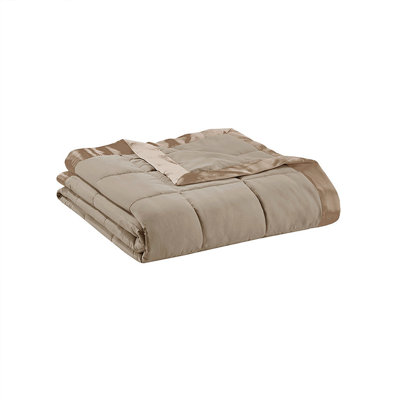 Lightweight Blanket With Satin Trim