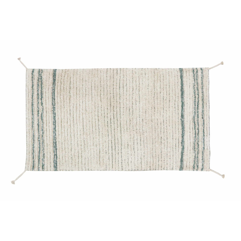 Tapis réversible lavable simple bleu rétro, Rectangle 2 pi 7 po x 4 pi 7 po