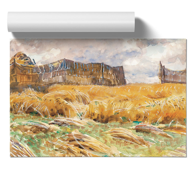 Field In France by John Singer Sargent - No Frame Painting, 42cm H x 59cm W x 0.1cm D