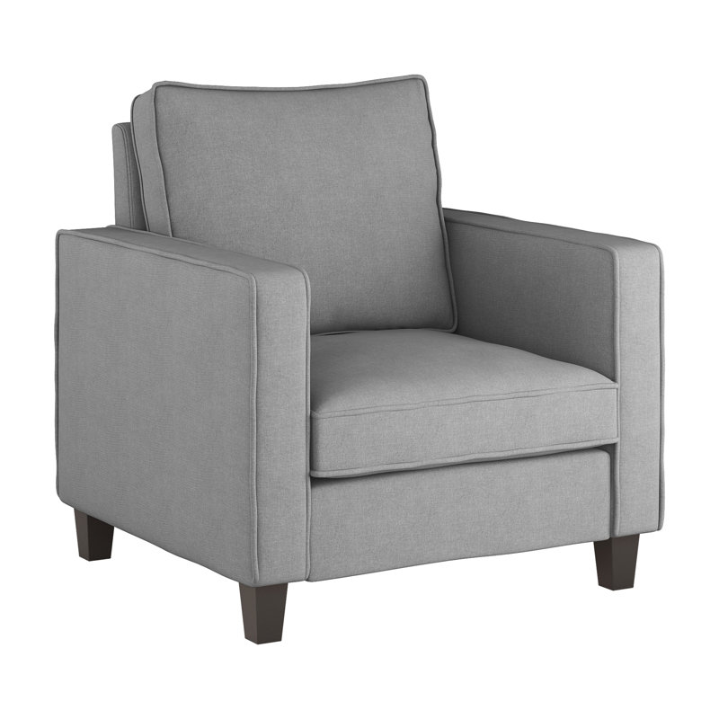 Upholstered Armchair, Light Gray Polyester