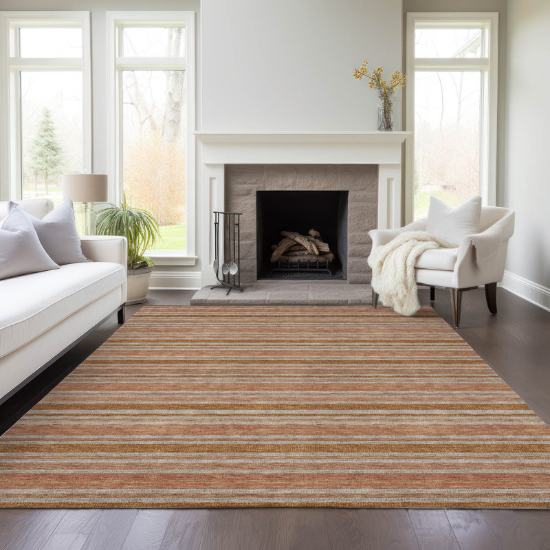 Kinslee Washable Striped Indoor / Outdoor Rug, Rectangle 5' x 7'6"