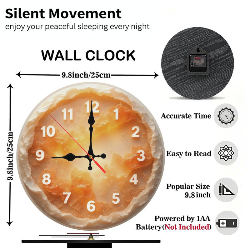 Horloge avec noyau lumineux et croûte