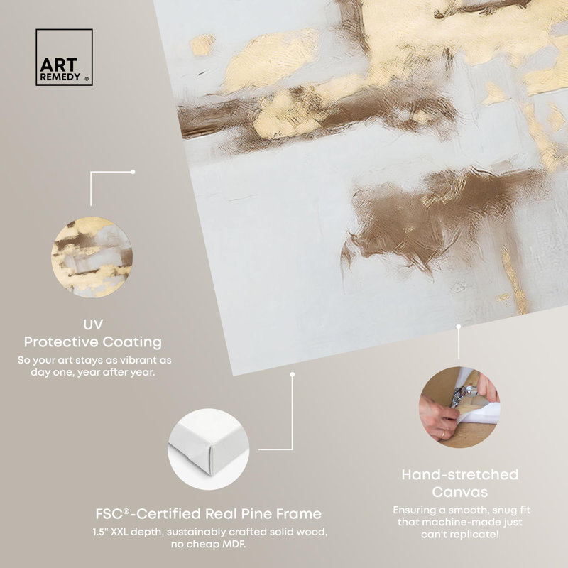 «Sandstone and Gold II Coastal Art», reproduction d'art sur toile par Art Remedy, H 16 po x l 16 po