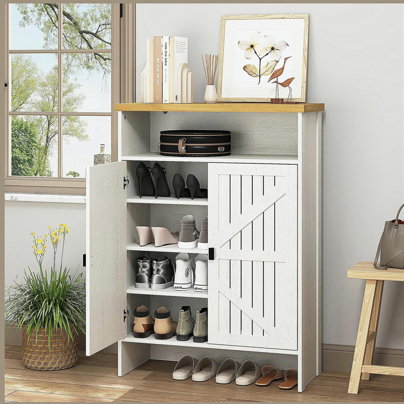 Armoire à chaussures moderne minimaliste en panneau de fibres à densité moyenne