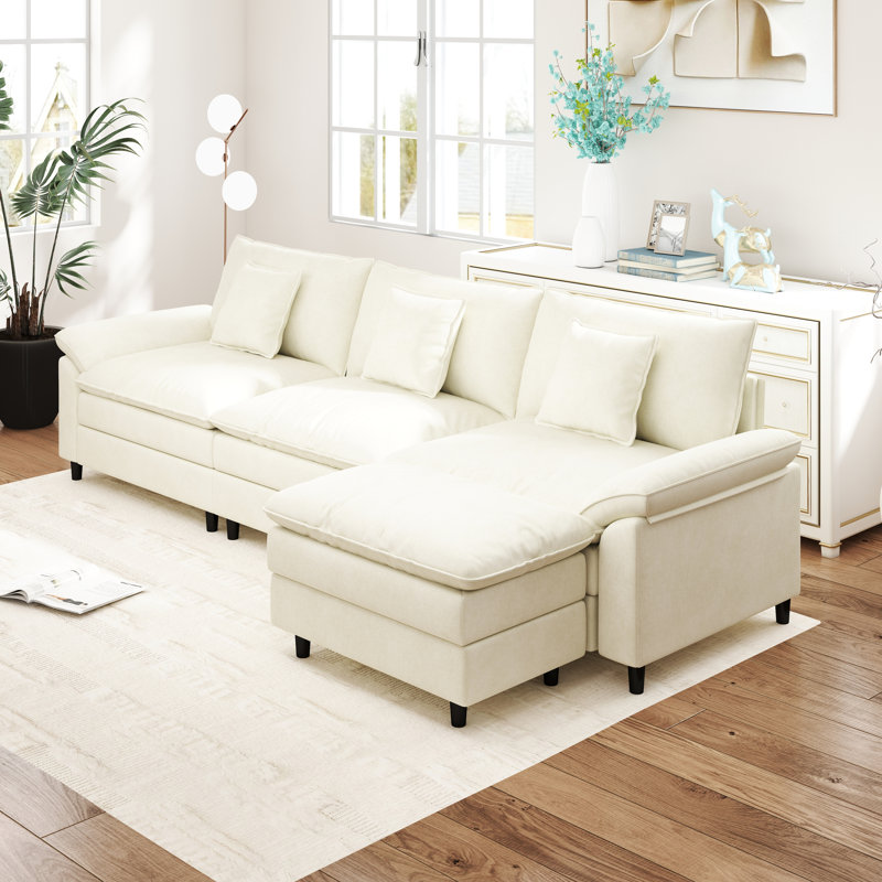 Accoudoir de canapé en chenille: design ergonomique, élégant et facile à installer, Beige