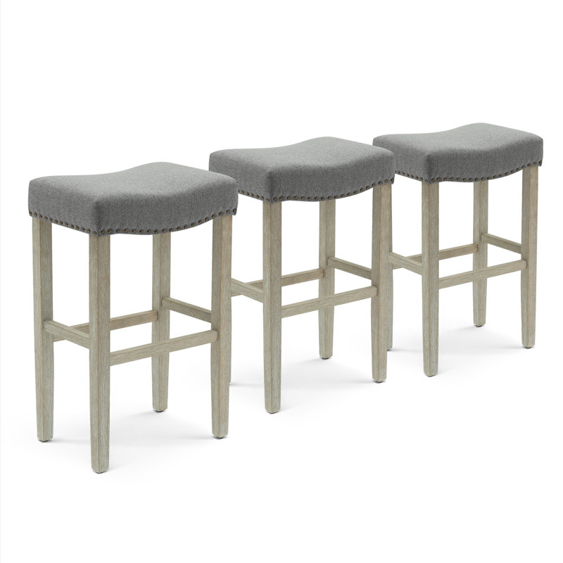 Tabouret Jameson, Tissu gris / structure grise, Tabouret de bar (siège d'une hauteur de 29 po)