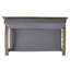 Ensemble de tables de patio robustes en bois d'acacia, causeuse moderne gris foncé et table basse pour la détente