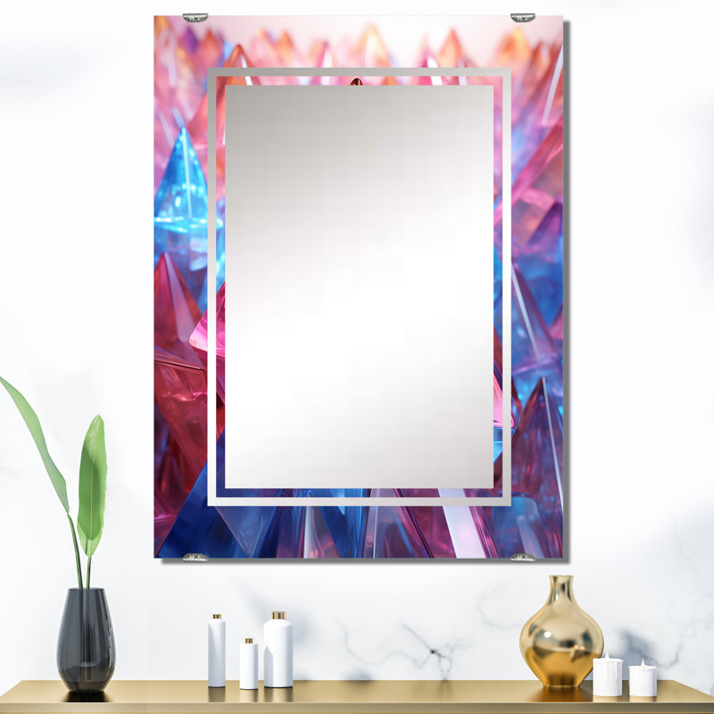 Behrend - Miroir géométrique abstrait à décor mural MIR137484, 40 po x 30 po