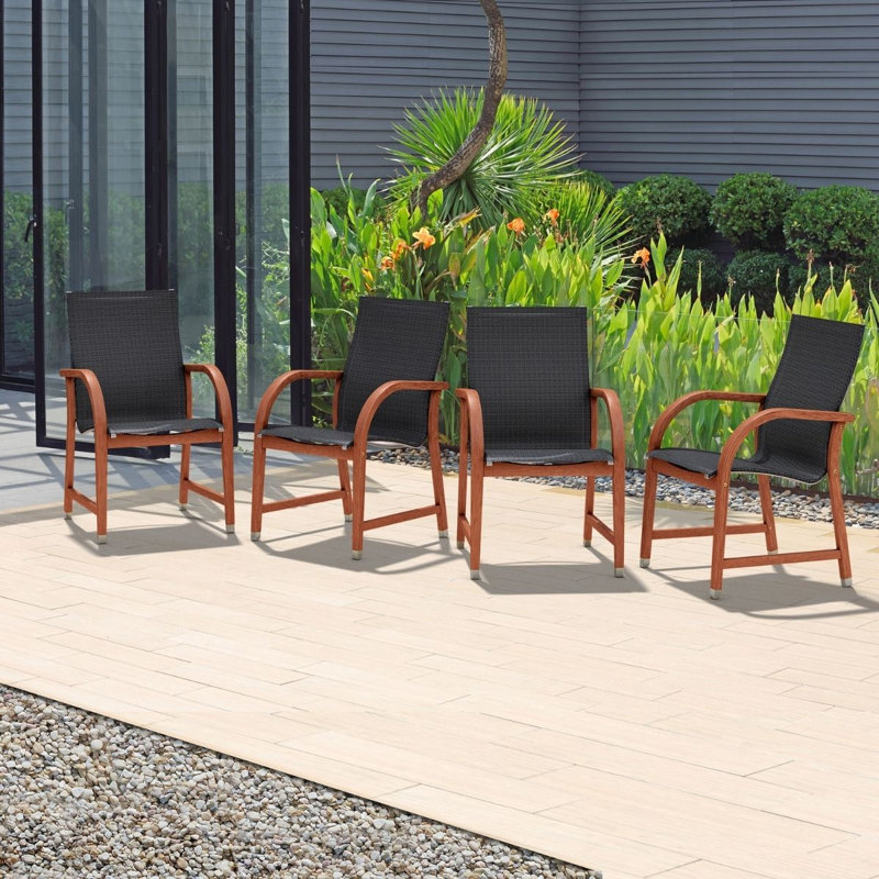 Ensemble de table de salle à manger extensible et chaises d'extérieur 13 pièces Wayland | Bois d'eucalyptus | Idéal pour le patio, brun