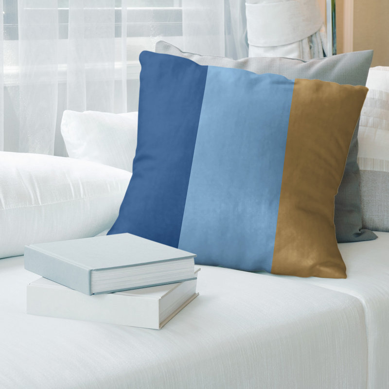 Oreiller en lin Kansas City Baseball, 16 po x 1 po, Bleu poudre / bleu royal, Polyester/ Bourre en polyester