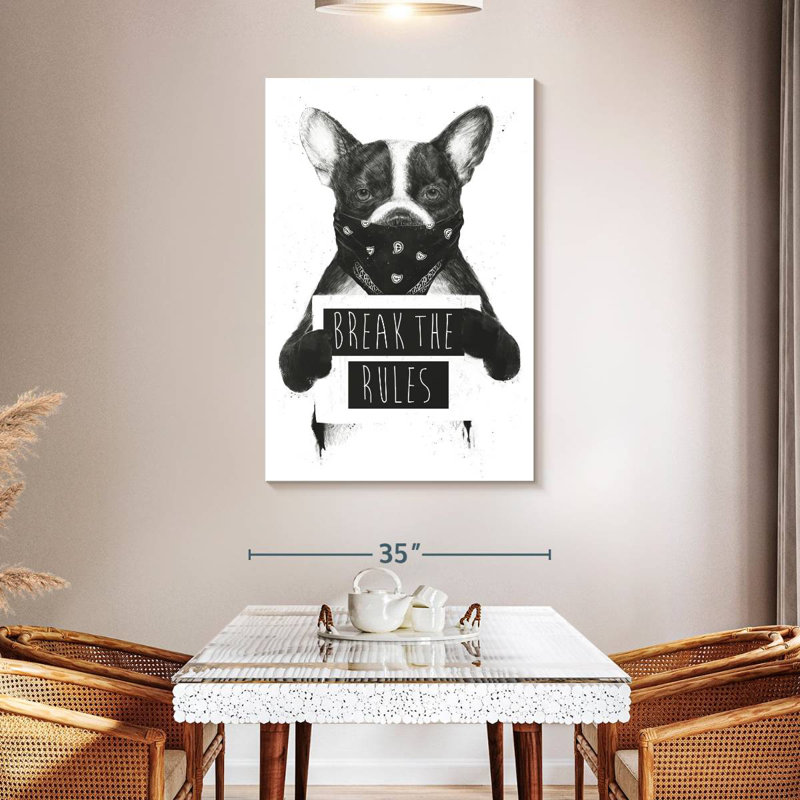 Tergel White Rebel Dog, 48" H x 32" W