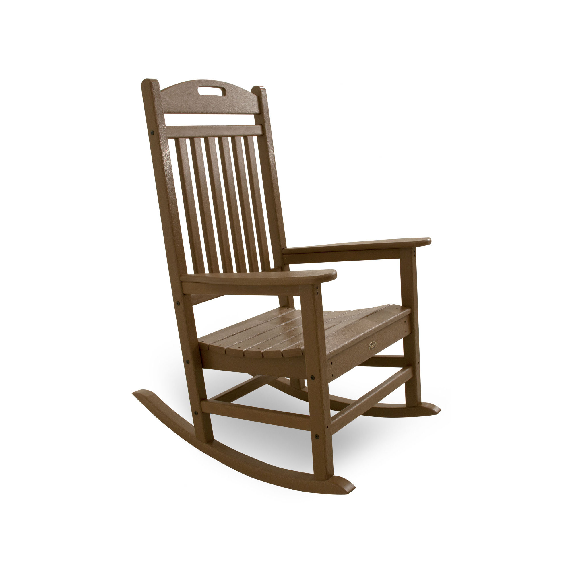 POLYWOOD Yacht Club Rocking Chair, Brown