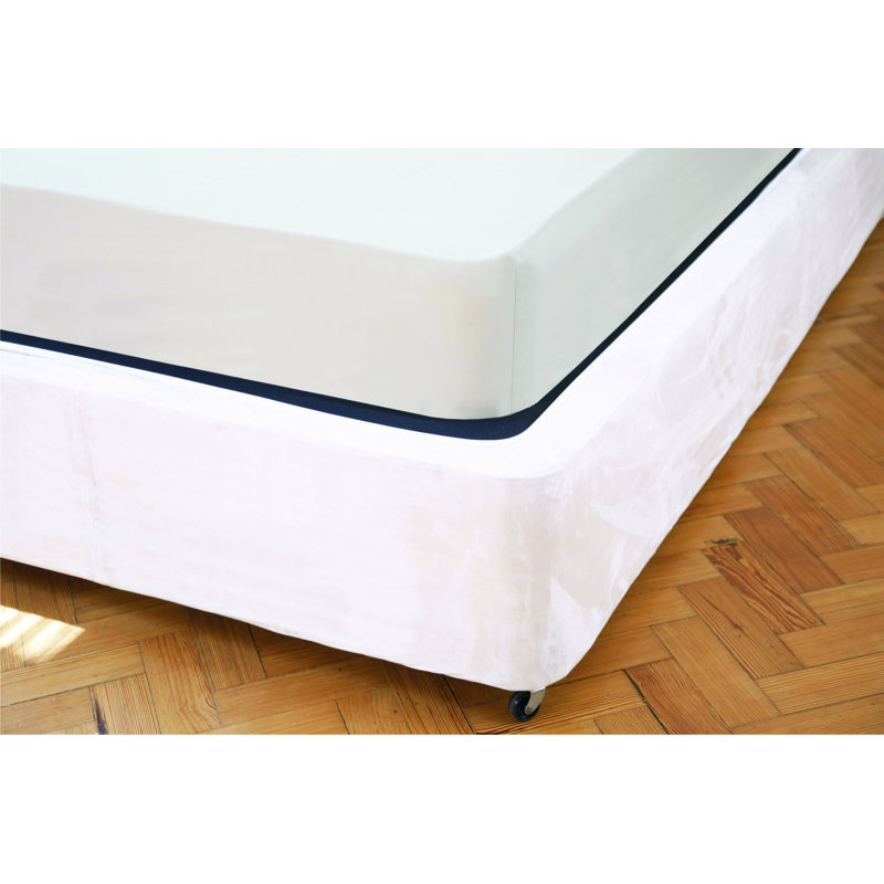 Faux suede Base wrap valance, White, Single (3')