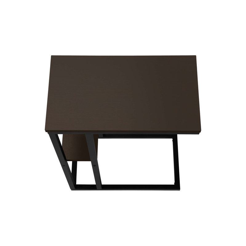 Shem End Table, Dark Brown Top/Black Base, 25.25" H x 10.25" W x 18.25" D