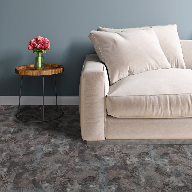 Portfolio 2mm Thick 12'' W x 12'' L Vinyl, Midnight Marble