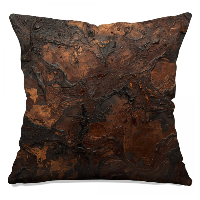 Textured Copper Surface Double Sided Throw Pillows, 26 x 26 inches