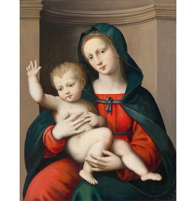 «The Madonna and Child» par Antonio Del Ceraiolo - Toile tendue avec châssis, H 24 po x l 17 po