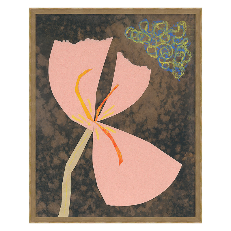 Flower Collage 5 Print by Renee Stramel, 30" H x 24" W x 2.38" D, Oak Framed