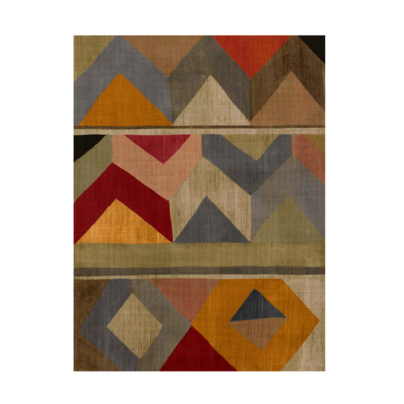 Tapisserie bolologienne II sur toile par Chariklia Zarris, peinture, H 19 po x l 14 po x P 2 po