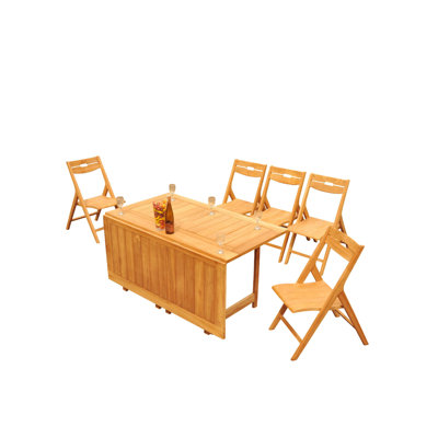 Surfliner Outdoor 5 - Piece Teak Dining Set