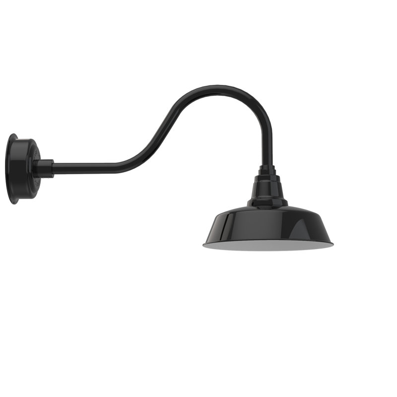 Luminaire de grange d’extérieur Vandervliet, Noir, H 16,37 po x l 12 po x P 29,75 po