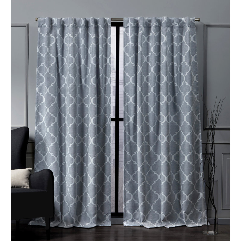 Paire de rideaux occultant et occultant avec passe-tringle Nicole Miller, Bleu Chambray, l 52 po x L 84 po