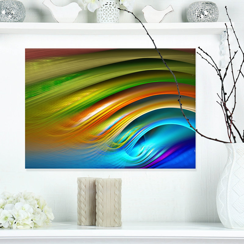 Ondulations colorées, impression d’art graphique sur toile tendue, H 12 po x l 20 po x p 1 po
