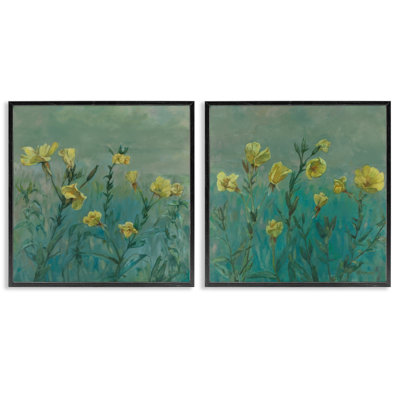 Evening Primrose Flower Unfurling 2 PC Giclee Art Set by Graham Reynolds