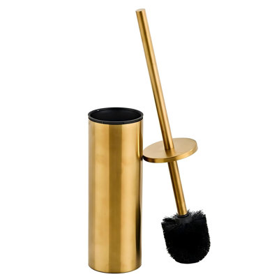 Ensemble brosse et support de toilette, brosse à cuvette en acier inoxydable avec tête de rechange supplémentaire, ensemble brosse de toilette sur pied, salle de bain moderne et luxueuse
