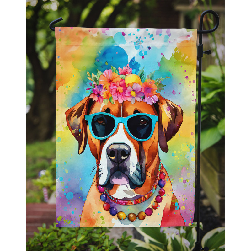 Drapeau de jardin Hippie Dawg, Boxer brun