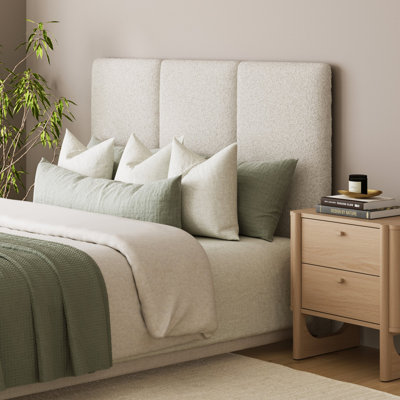 Boucle Upholstered Panel Headboard