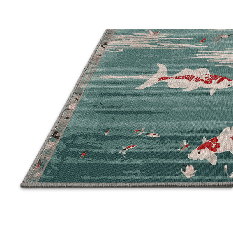 Tapis gris lavable à la machine, Rectangle 7 pi x 9 pi