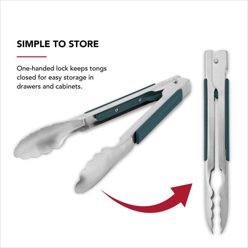 Kitchenaid Side Locking Tongs, 9 Inch, Blue