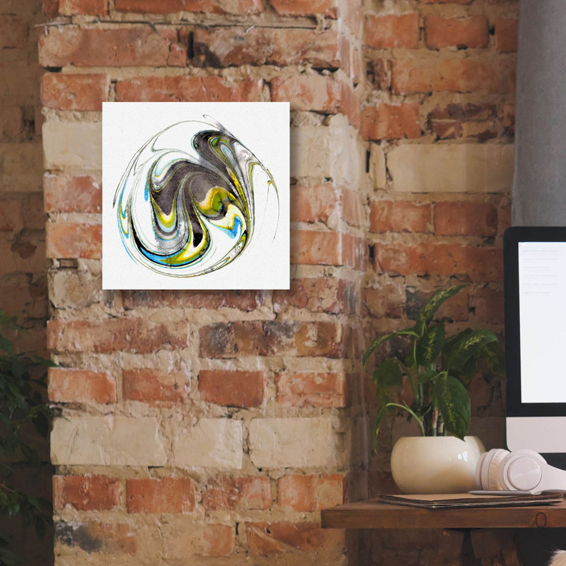 «Citrine Momentum 2» par Alicia Ludwig, art mural sur toile, H 12 po x l 12 po x P 0,75 po