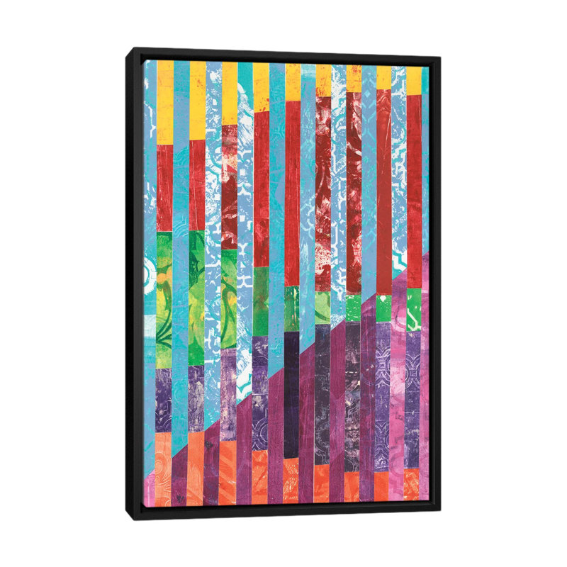 « quilted monoprints iii », impression sur toile, H 26 po x l 18 po x P 1,5 po, Toile avec cadre noir, Pas de tapis