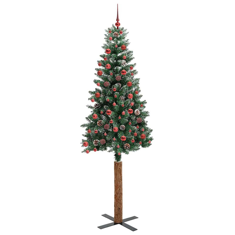 Slim Christmas Tree with 150 LEDs, 6.89' H, Red