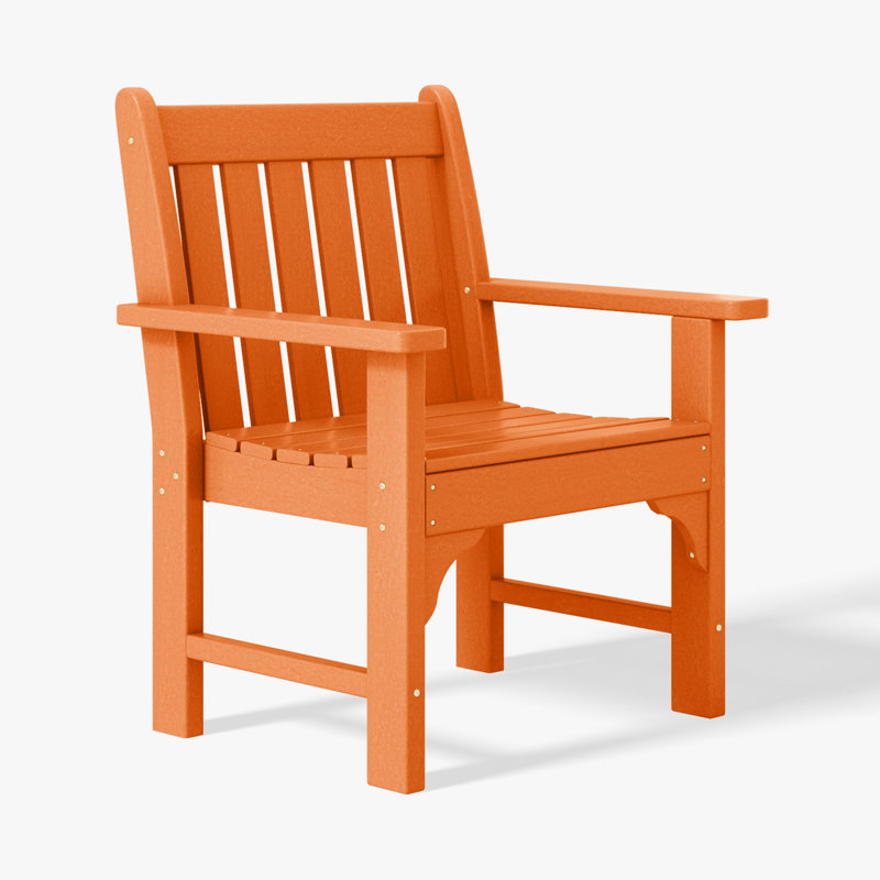 Chaise avec accoudoirs en PEHD Albric Garden, Orange