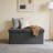 Gray Large Corduroy Foldable Storage Ottoman With Side Pockets, For Bedroom And Living Room-1464674684